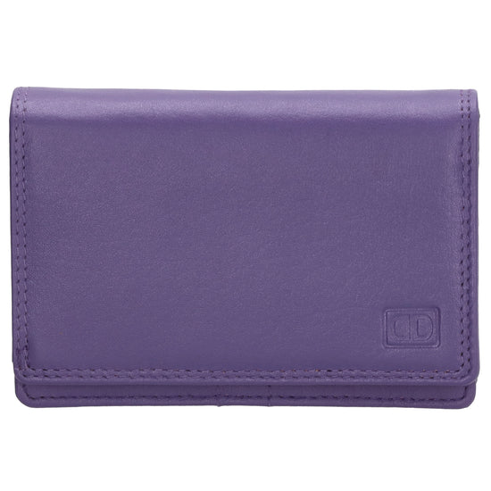 Lederbörse 13x9cm im Querformat in Lila mit RFID - leder-accessoires.com