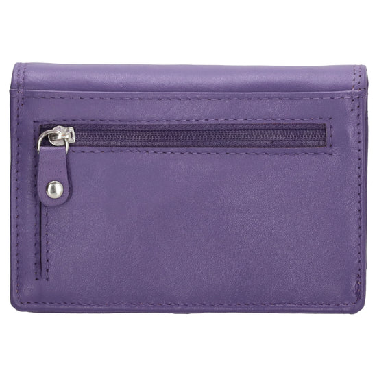 Lederbörse 13x9cm im Querformat in Lila mit RFID - leder-accessoires.com