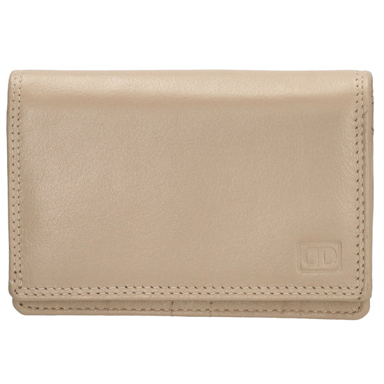 Lederbörse 13x9cm im Querformat in Beige mit RFID - leder-accessoires.com