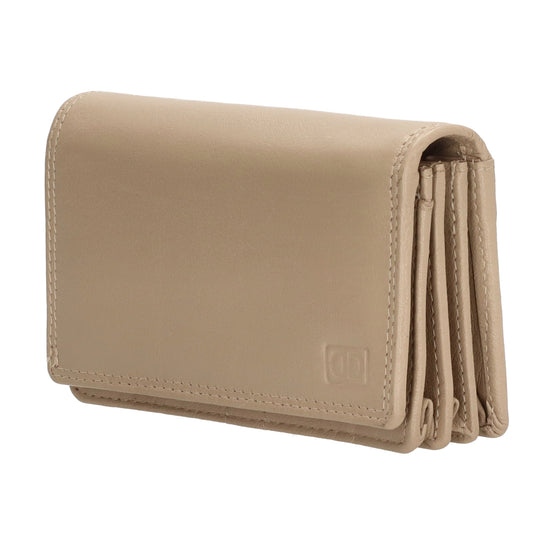Lederbörse 13x9cm im Querformat in Beige mit RFID - leder-accessoires.com