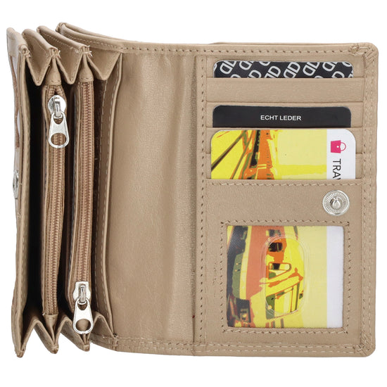 Lederbörse 13x9cm im Querformat in Beige mit RFID - leder-accessoires.com