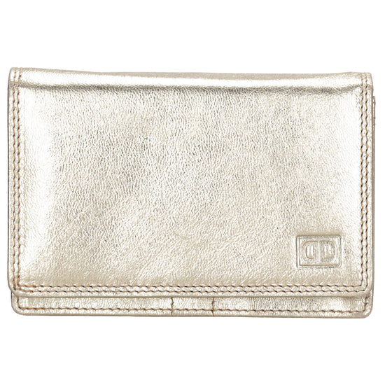 Lederbörse 13x9cm im Querformat in Gold mit RFID - leder-accessoires.com