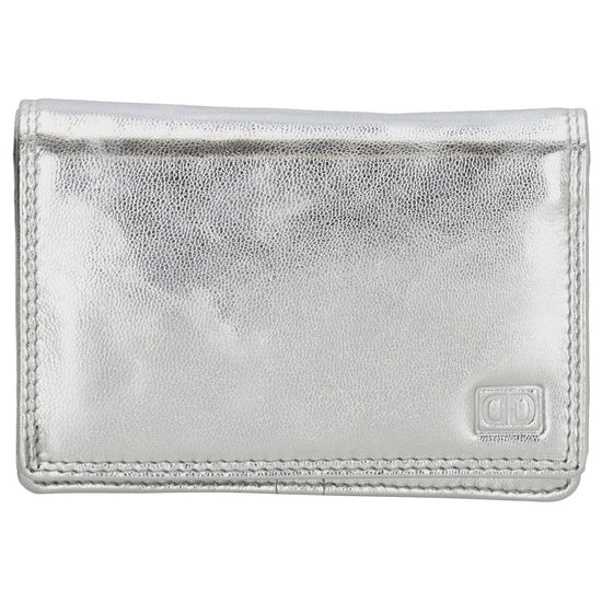 Lederbörse 13x9cm im Querformat in Silber mit RFID - leder-accessoires.com