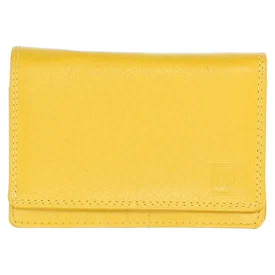 Lederbörse 13x9cm im Querformat in Gelb mit RFID - leder-accessoires.com