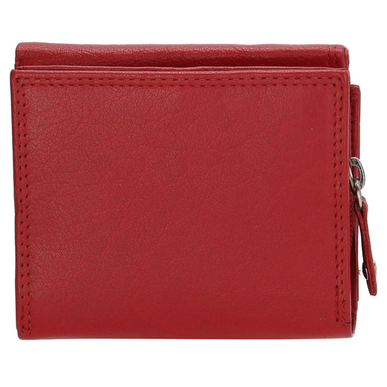 Lederbörse 10x9cm mit Überschlag in Rot und RFID-Schutz - leder-accessoires.com