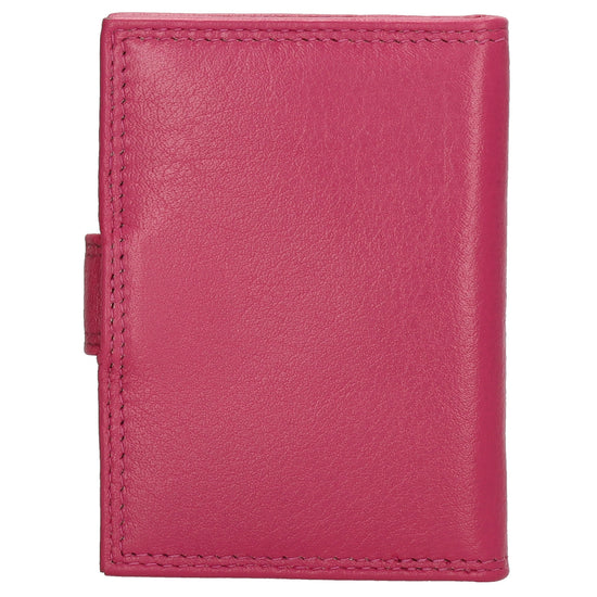Kartenetui| Safty Wallet 8x10cm in Pink|Fuchsia mit Druckknopf - leder-accessoires.com