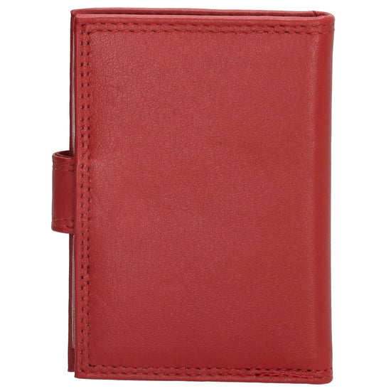 Kartenetui| Safty Wallet 8x10cm in Rot mit Druckknopf - leder-accessoires.com