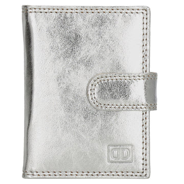 Kartenetui| Safty Wallet 8x10cm in Silber mit Druckknopf