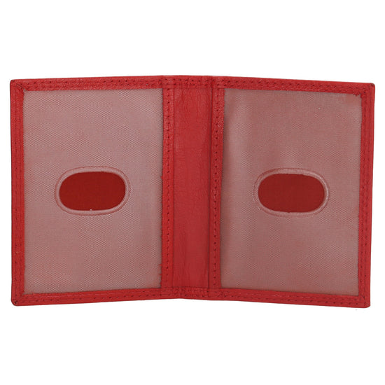 Kartenetui 8x10cm aus Leder in Rot - leder-accessoires.com