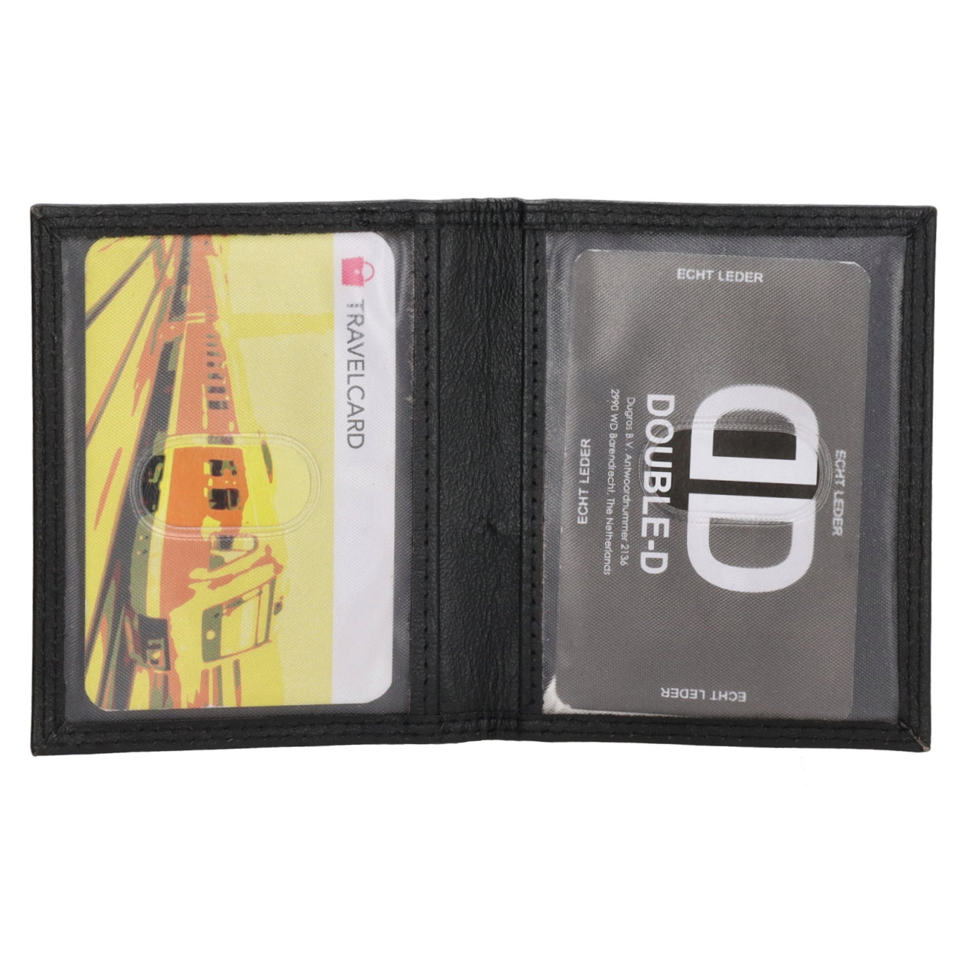 Kartenetui 8x10cm aus Leder in Schwarz - leder-accessoires.com
