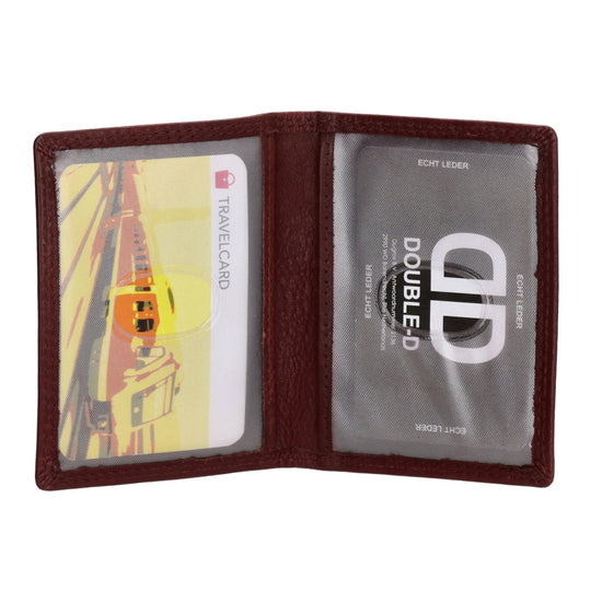Kartenetui 8x10cm aus Leder in Bordeaux - leder-accessoires.com
