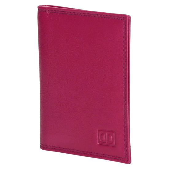 Kartenetui 8x10cm aus Leder in Pink - leder-accessoires.com