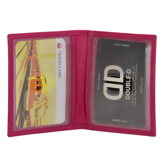 Kartenetui 8x10cm aus Leder in Pink - leder-accessoires.com