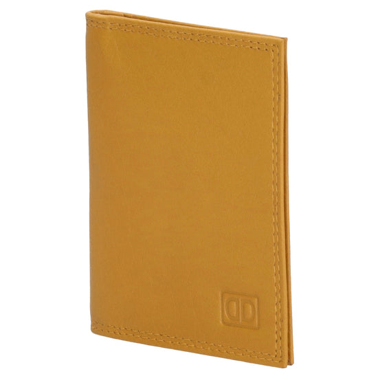 Kartenetui 8x10cm aus Leder in Gelb - leder-accessoires.com