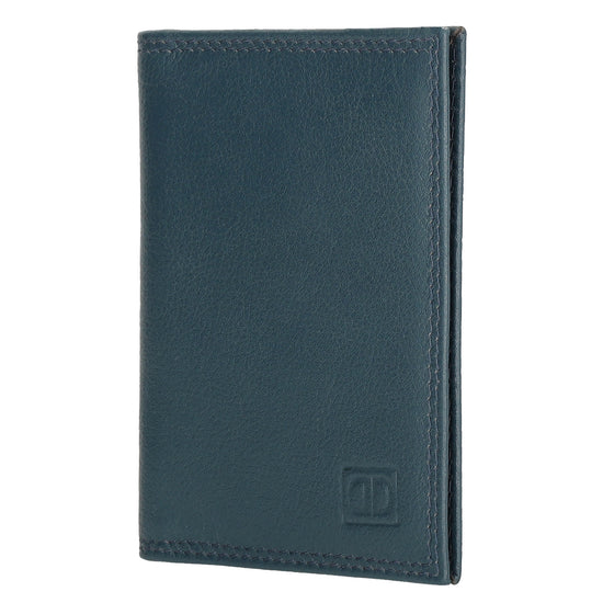 Kartenetui 8x10cm aus Leder in Jeans-Blau - leder-accessoires.com