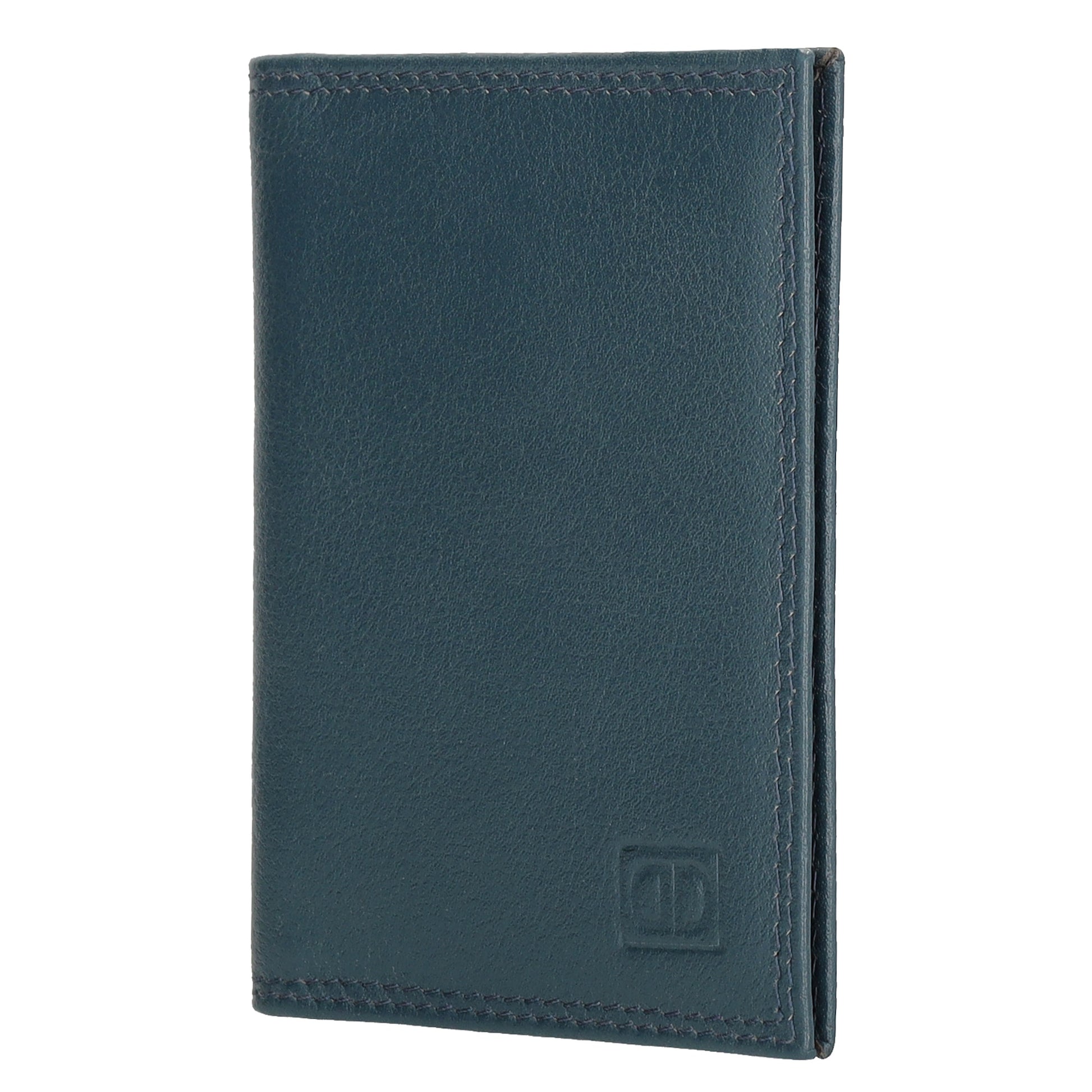 Kartenetui 8x10cm aus Leder in Jeans-Blau - leder-accessoires.com