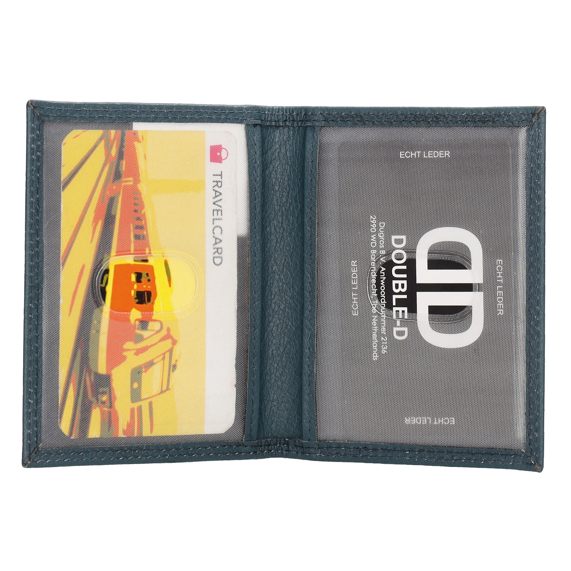 Kartenetui 8x10cm aus Leder in Jeans-Blau - leder-accessoires.com
