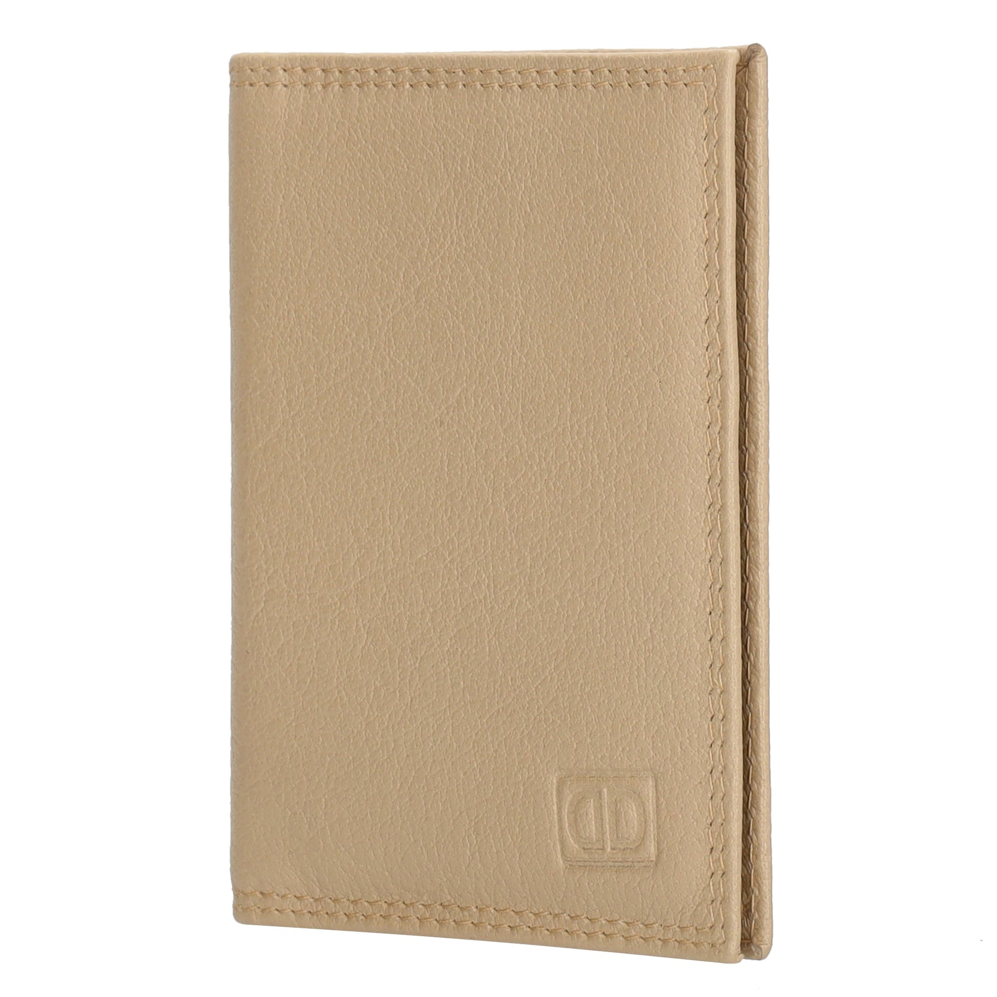 Kartenetui 8x10cm aus Leder in Helltaupe - leder-accessoires.com
