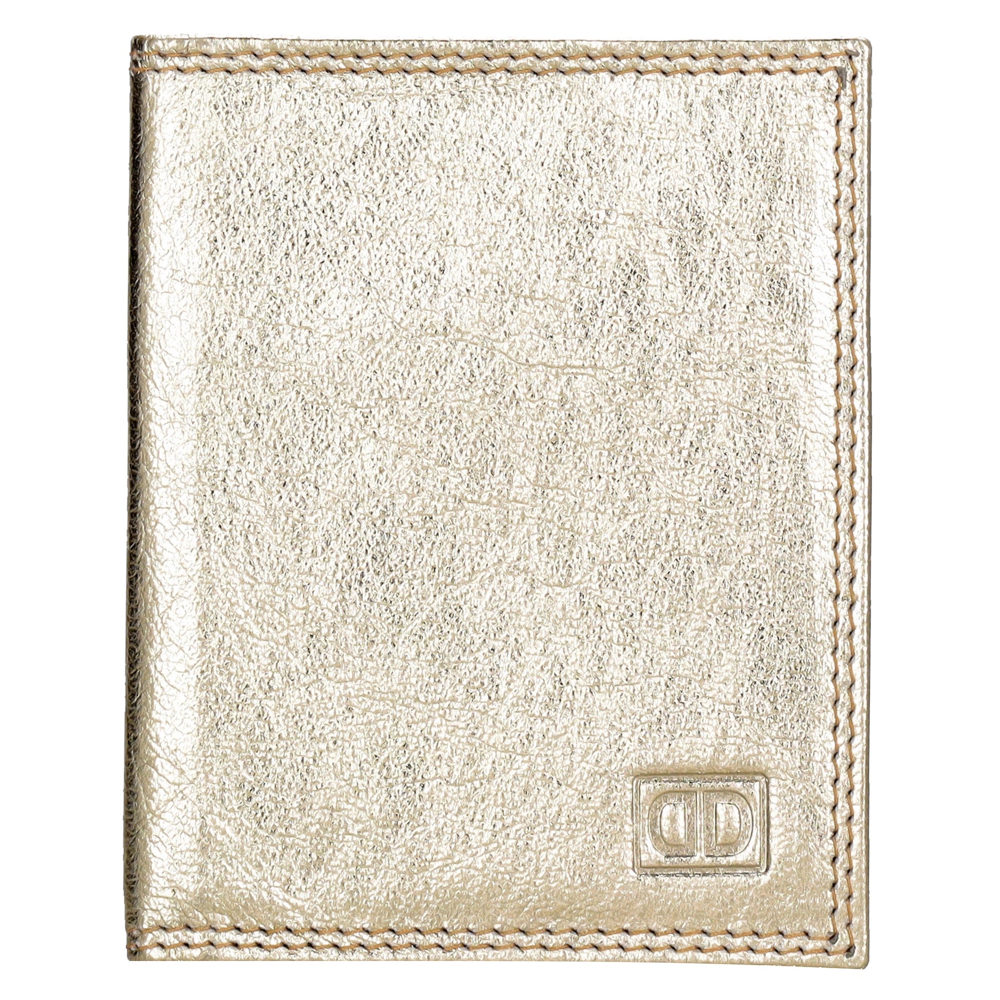 Kartenetui 8x10cm aus Leder in Gold-Metallic - leder-accessoires.com