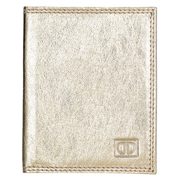 Kartenetui 8x10cm aus Leder in Gold-Metallic - leder-accessoires.com