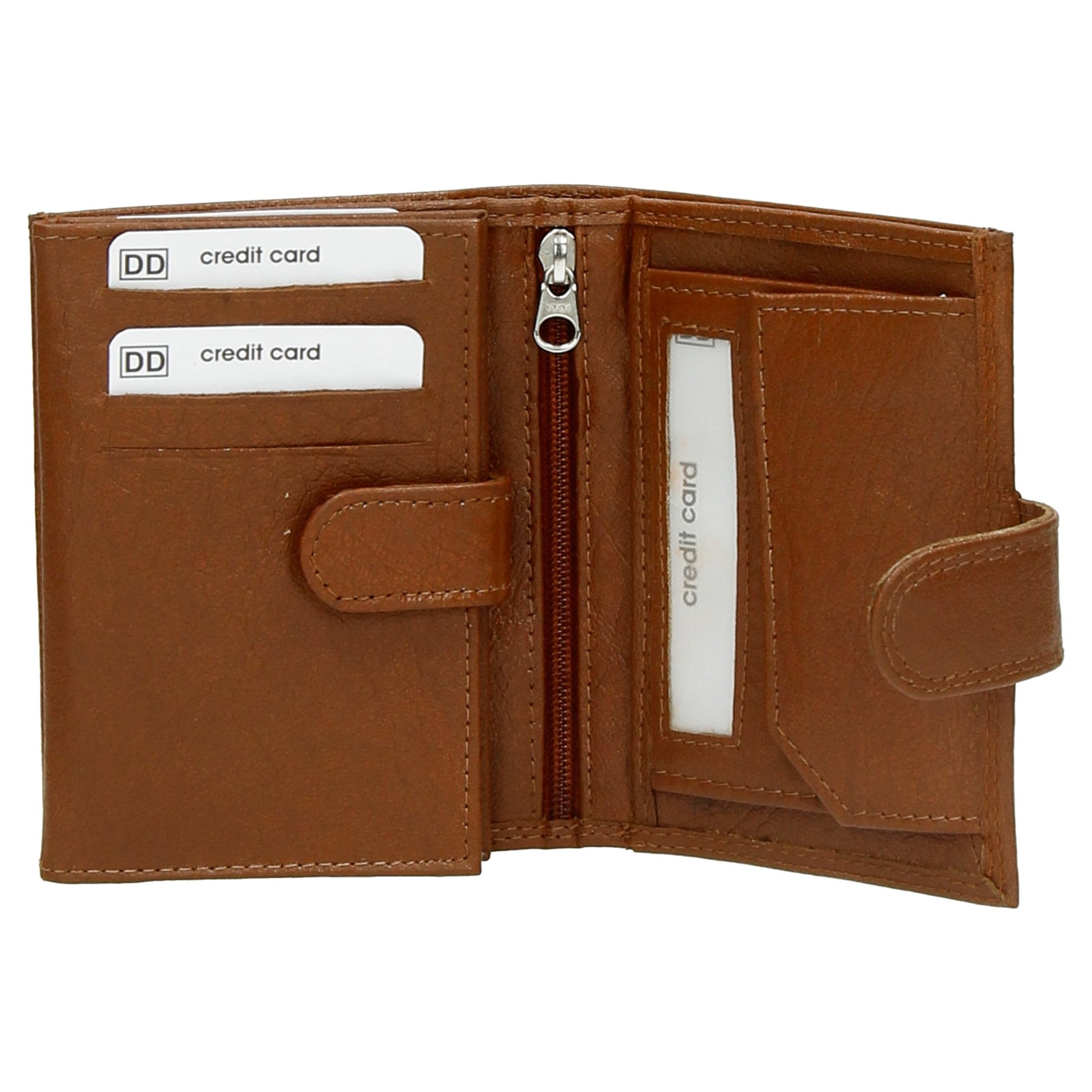 Lederbörse 9,5x12cm mit Riegel in Braun und RFID-Schutz - leder-accessoires.com