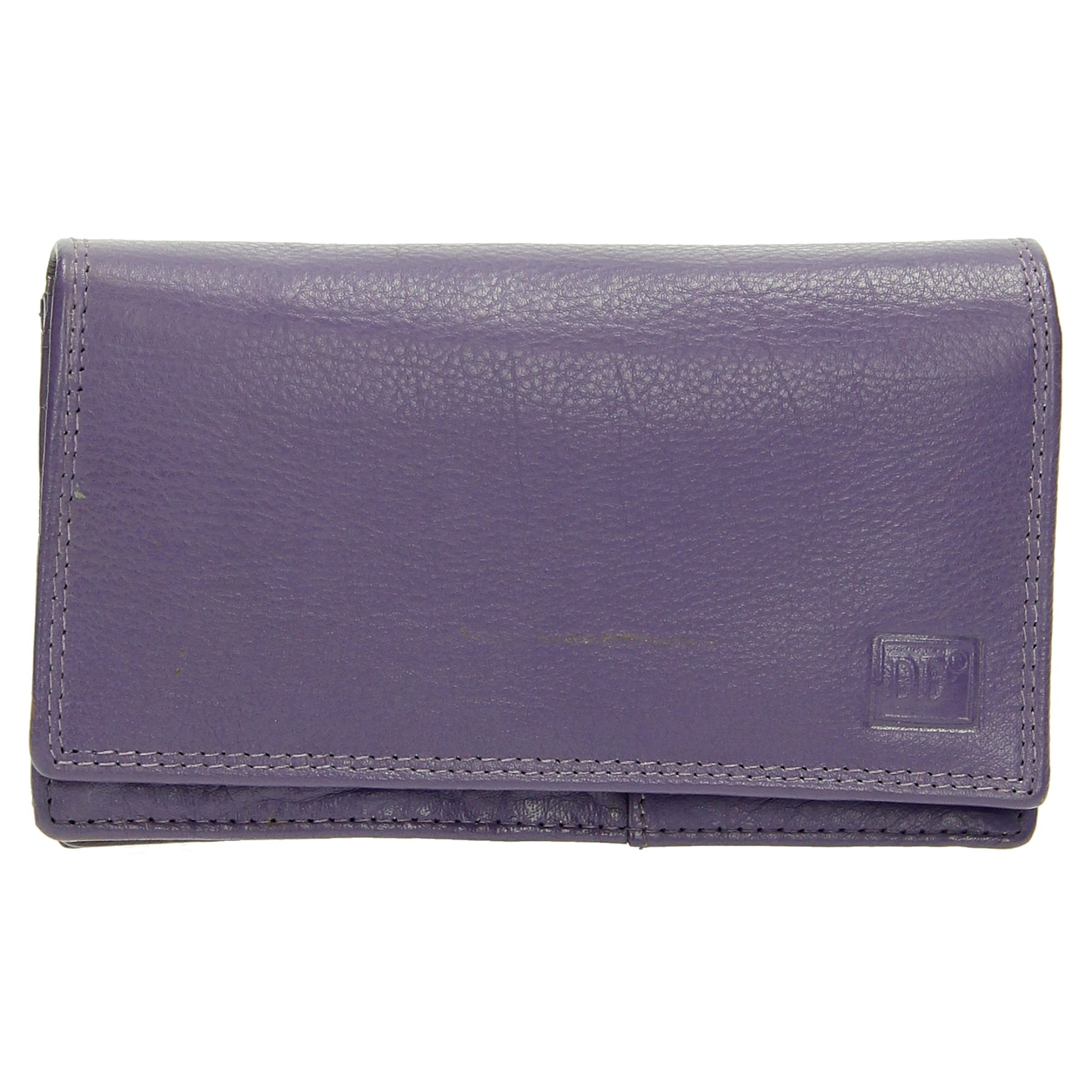 Lederbörse 16x9cm im Querformat in Lila mit RFID - leder-accessoires.com