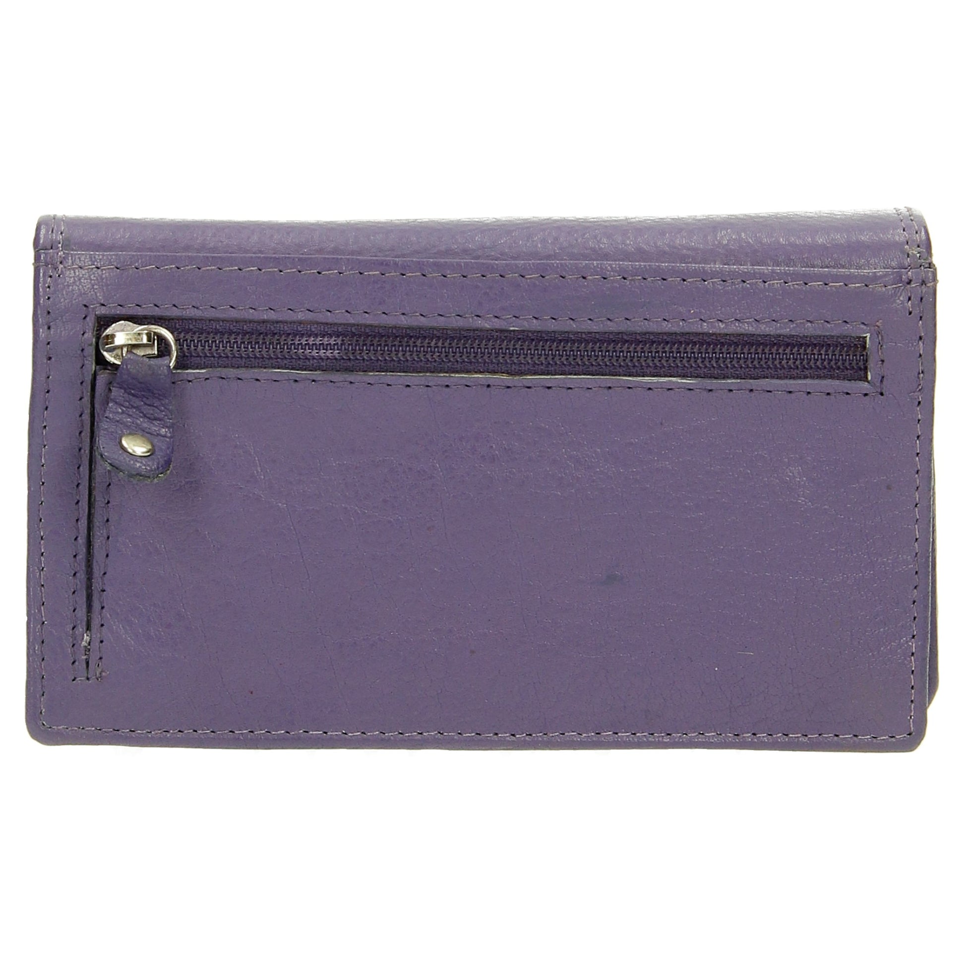 Lederbörse 16x9cm im Querformat in Lila mit RFID - leder-accessoires.com