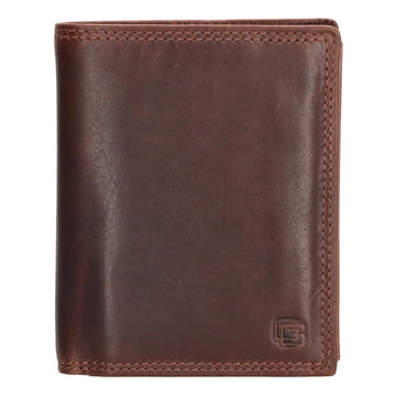 Geldbörse Hochformat 9,5 x 12cm in Braun aus Leder mit Riegel innen