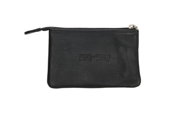 Schlüsseletui 11x7,6cm in Schwarz aus Leder mit 2 Schlüsselringe - leder-accessoires.com