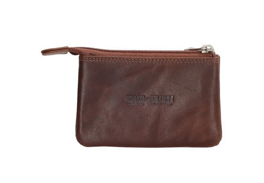 Schlüsseletui 11x7,6cm in Braun aus Leder mit 2 Schlüsselringe - leder-accessoires.com