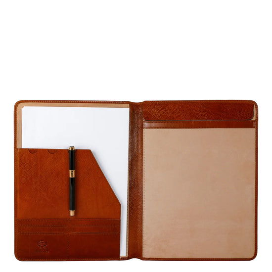Schreibmappe-| Organizer A4 in Cognac - leder-accessoires.com