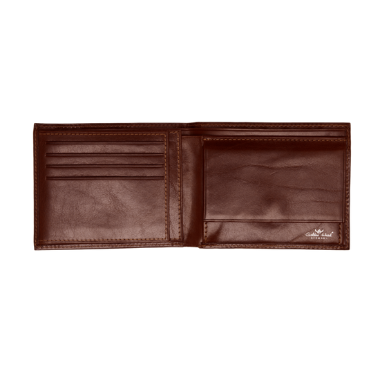 Lederbörse Querformat 10x6,5cm in Braun - leder-accessoires.com