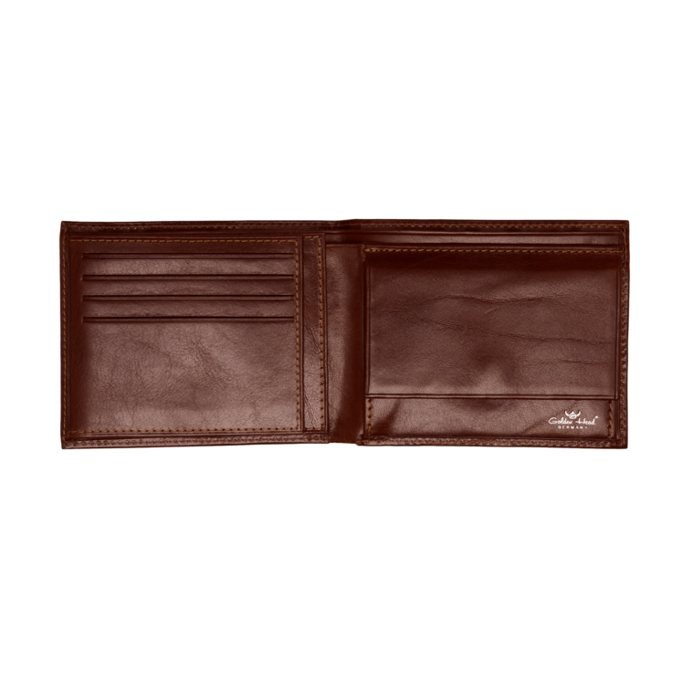 Lederbörse Querformat 10x6,5cm in Braun - leder-accessoires.com