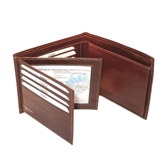 Lederbörse Querformat 10x6,5cm in Braun - leder-accessoires.com