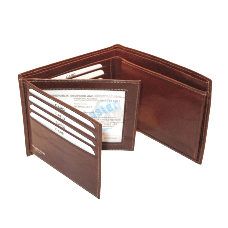 Lederbörse Querformat 10x6,5cm in Braun - leder-accessoires.com