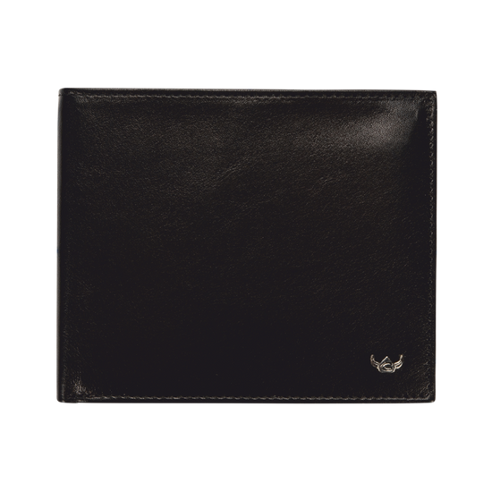 Lederbörse Querformat 10x6,5cm in Schwarz - leder-accessoires.com
