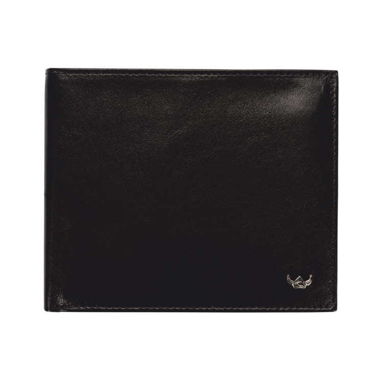 Lederbörse Querformat 10x6,5cm in Schwarz - leder-accessoires.com