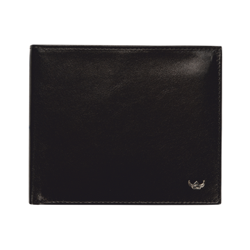 Lederbörse Querformat 10x6,5cm in Schwarz - leder-accessoires.com