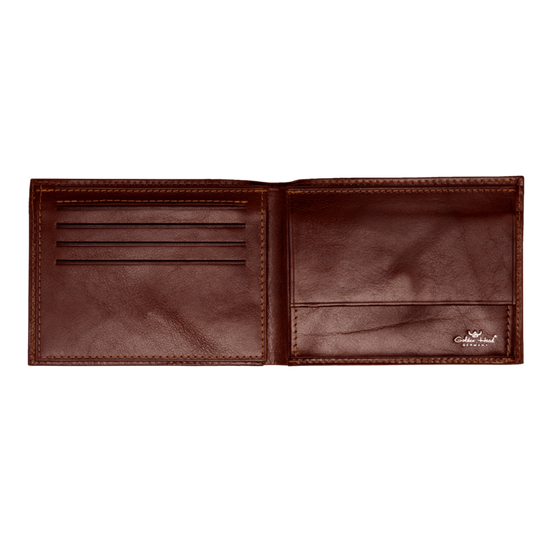 Lederbörse Querformat 12,5x9,5cm in Braun - leder-accessoires.com
