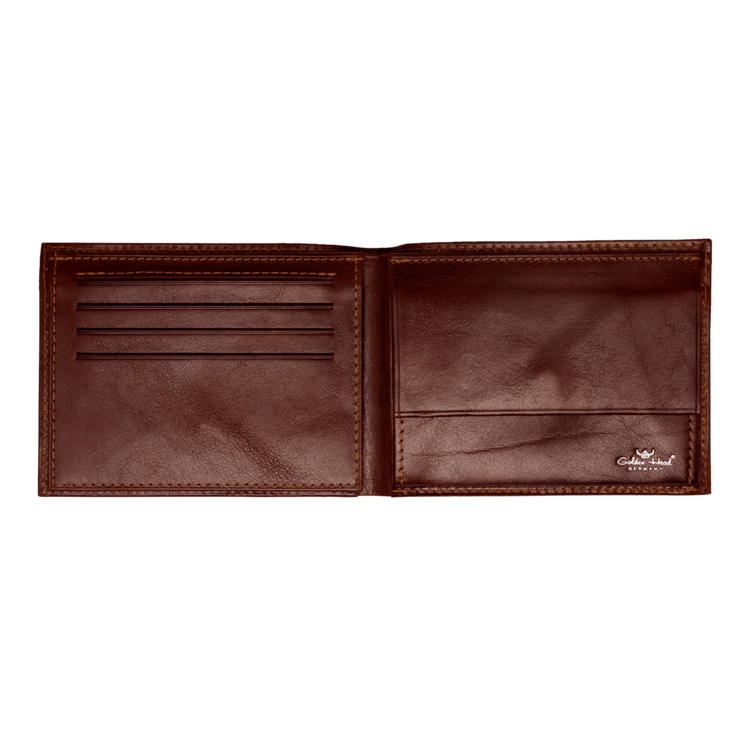 Lederbörse Querformat 12,5x9,5cm in Braun - leder-accessoires.com