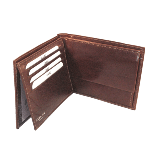 Lederbörse Querformat 12,5x9,5cm in Braun - leder-accessoires.com