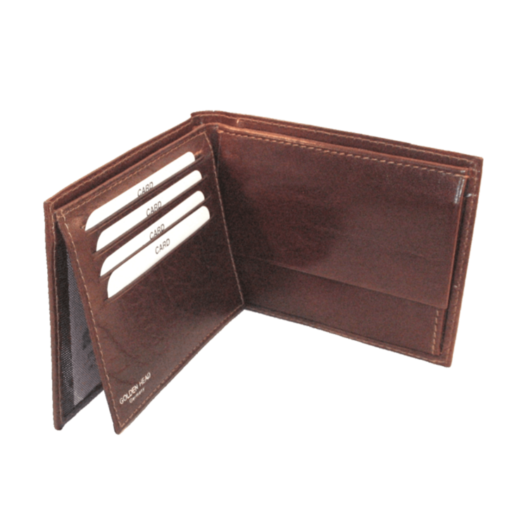 Lederbörse Querformat 12,5x9,5cm in Braun - leder-accessoires.com