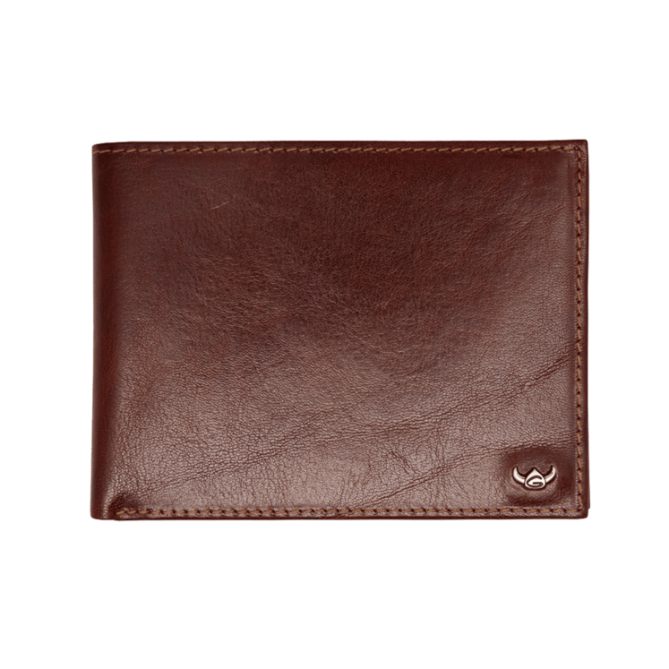 Lederbörse Querformat 12,5x9,5cm in Braun - leder-accessoires.com
