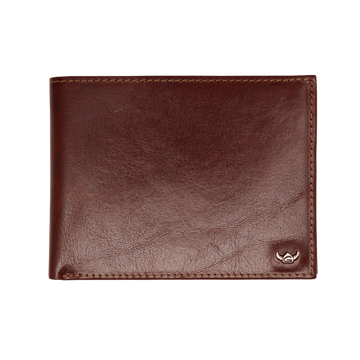 Lederbörse Querformat 12,5x9,5cm in Braun - leder-accessoires.com