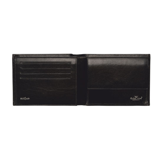 Lederbörse Querformat 12,5x9,5cm in Schwarz - leder-accessoires.com