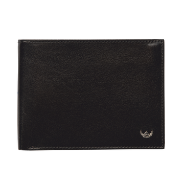 Lederbörse Querformat 12,5x9,5cm in Schwarz - leder-accessoires.com