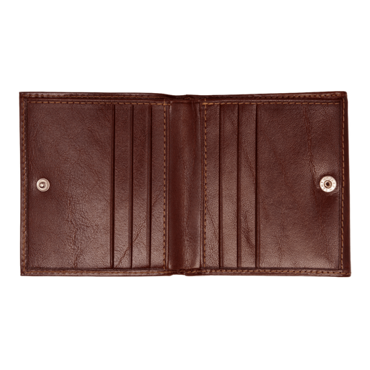 Geldbörse|Wiener Schachtel Golden Head 10x9cm in Braun aus Leder