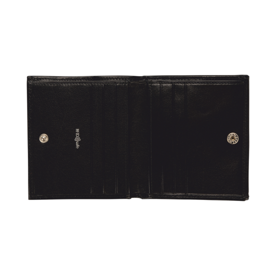 Geldbörse|Wiener Schachtel Golden Head 10x9cm in Schwarz aus Leder - leder-accessoires.com