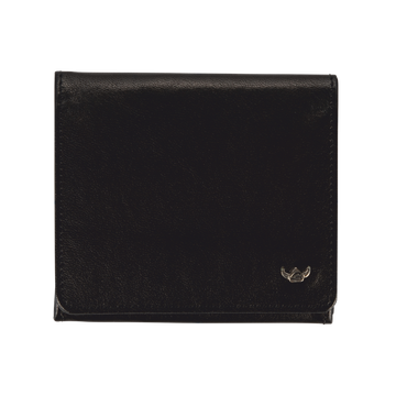 Geldbörse|Wiener Schachtel Golden Head 10x9cm in Schwarz aus Leder