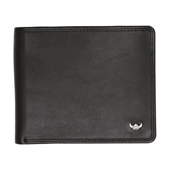 Lederbörse Querformat 12x9,5cm in Schwarz - leder-accessoires.com